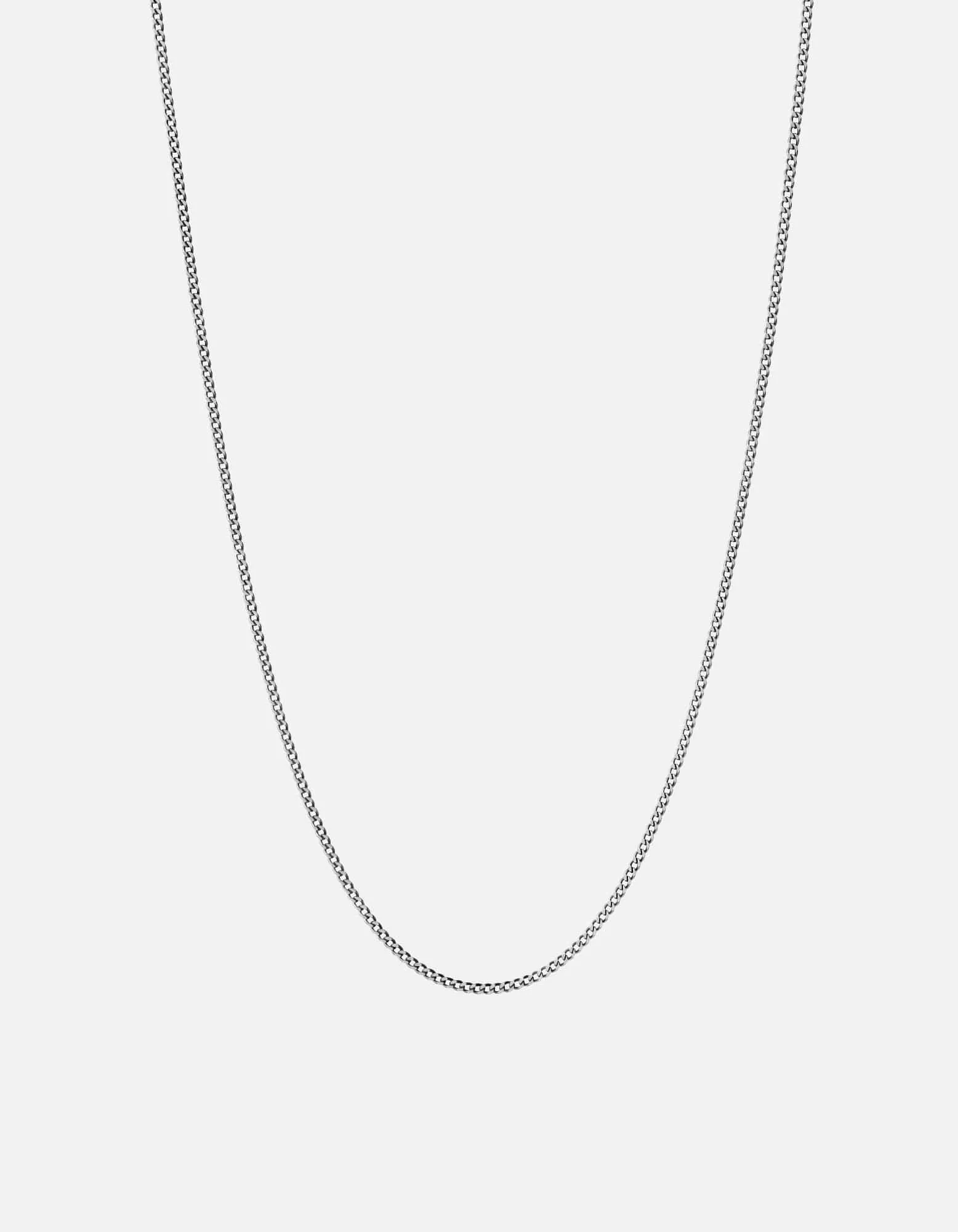 1.3mm Cuban Chain Necklace, Sterling Silver