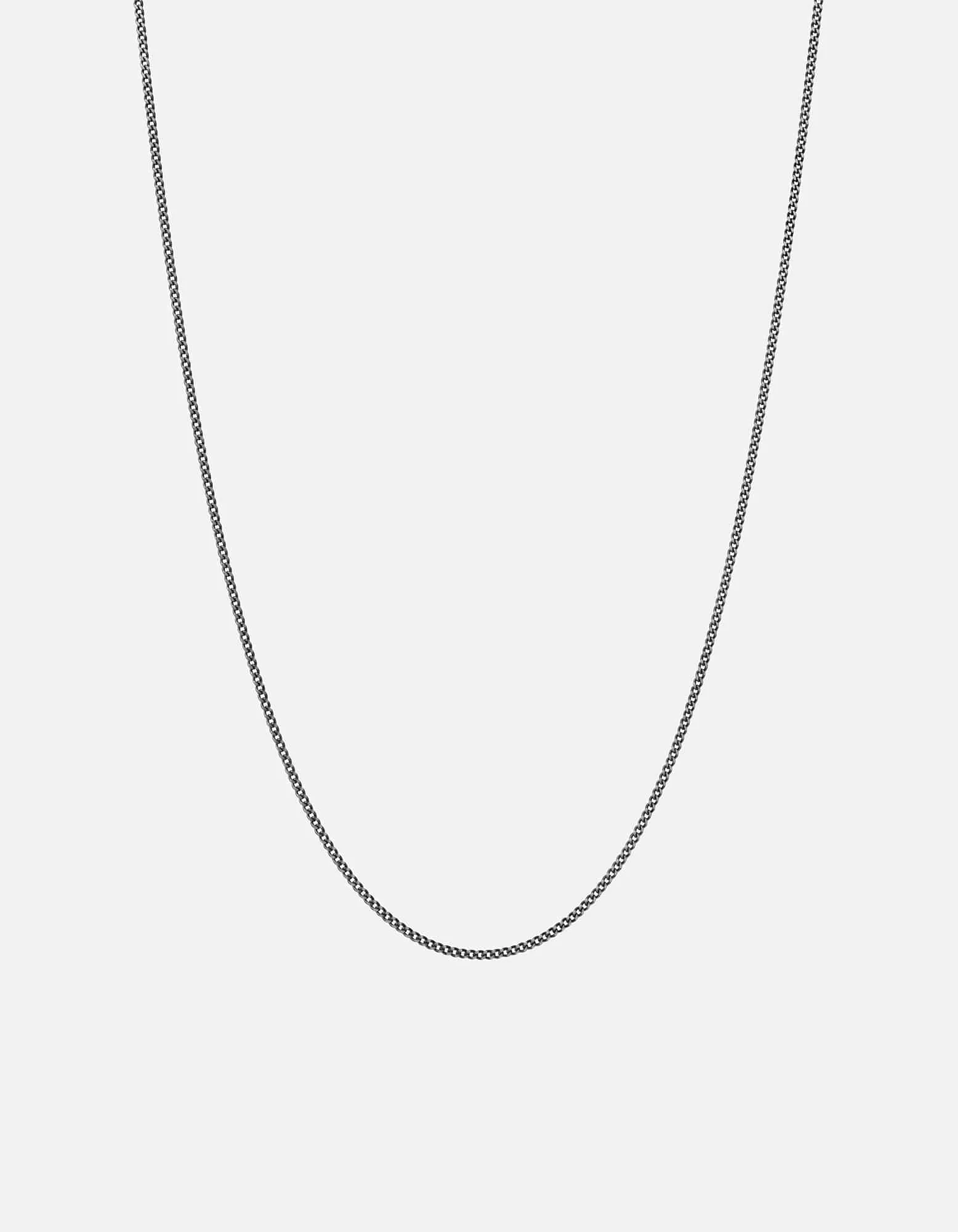 1.3mm Cuban Chain Necklace, Sterling Silver