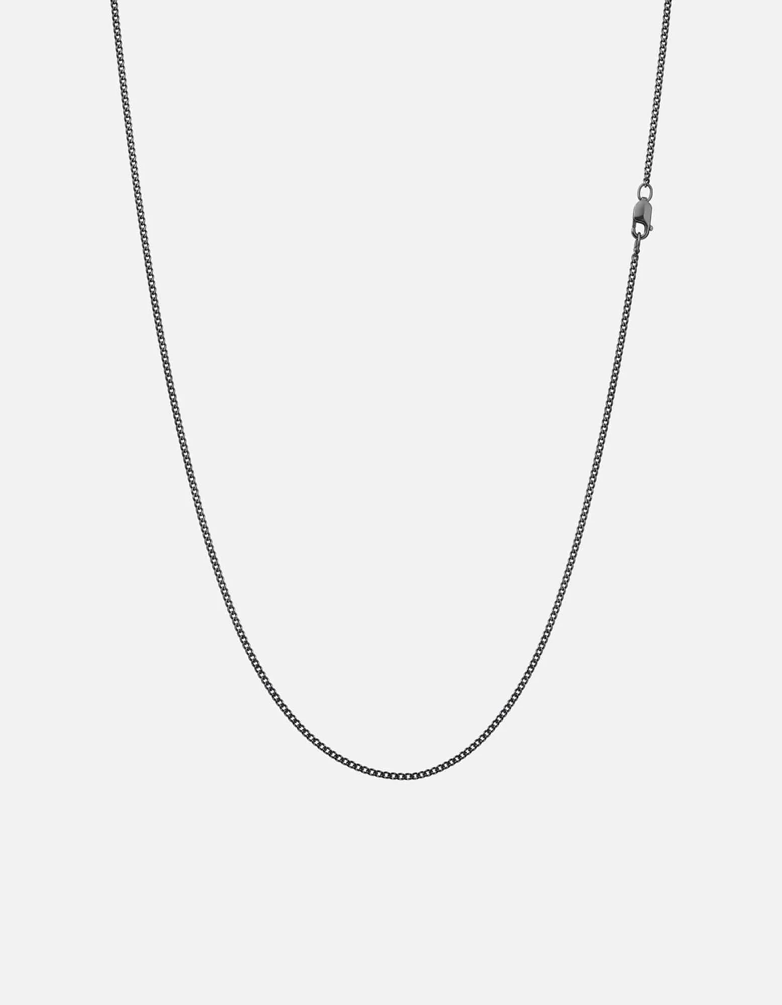 1.3mm Cuban Chain Necklace, Sterling Silver