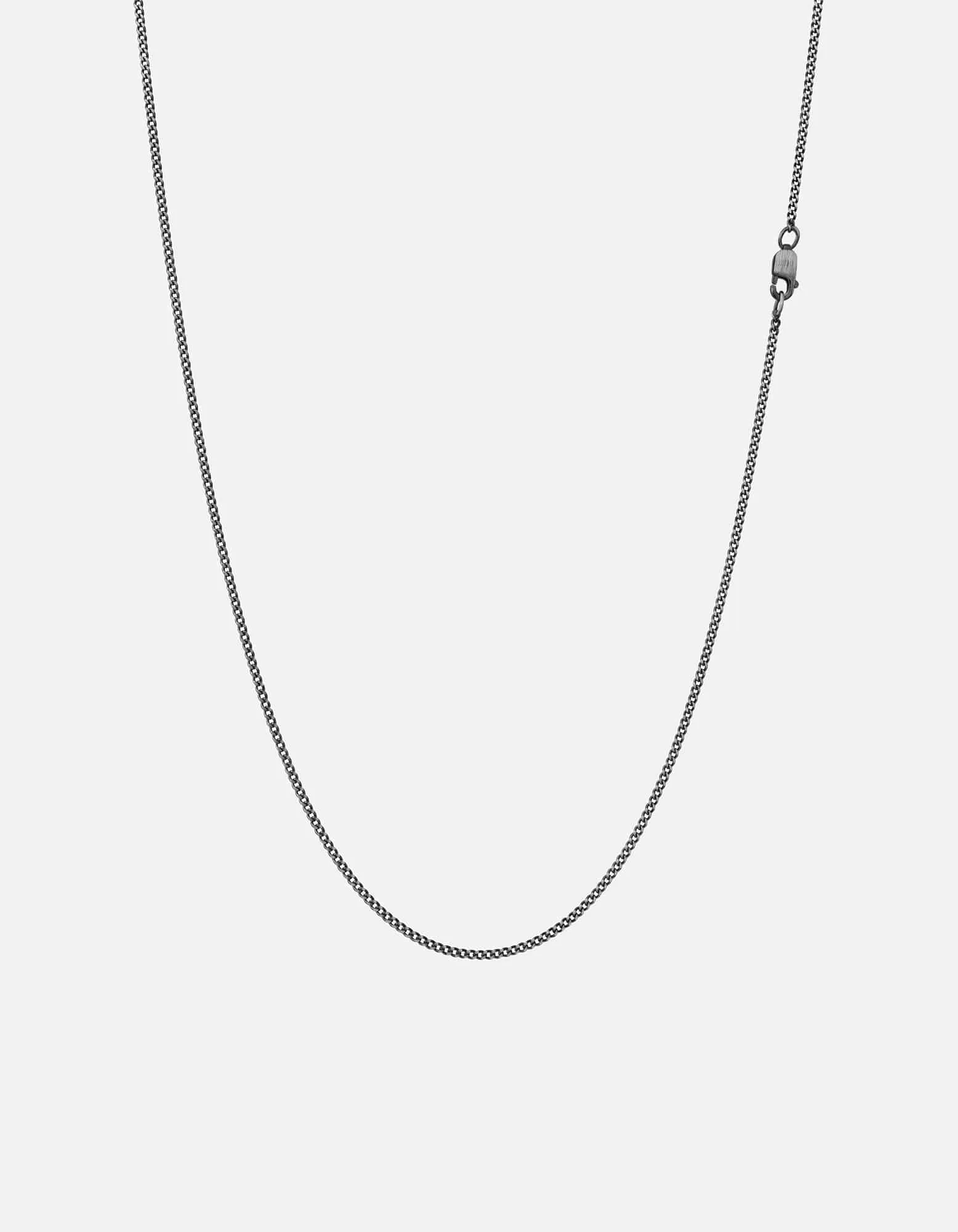 1.3mm Cuban Chain Necklace, Sterling Silver