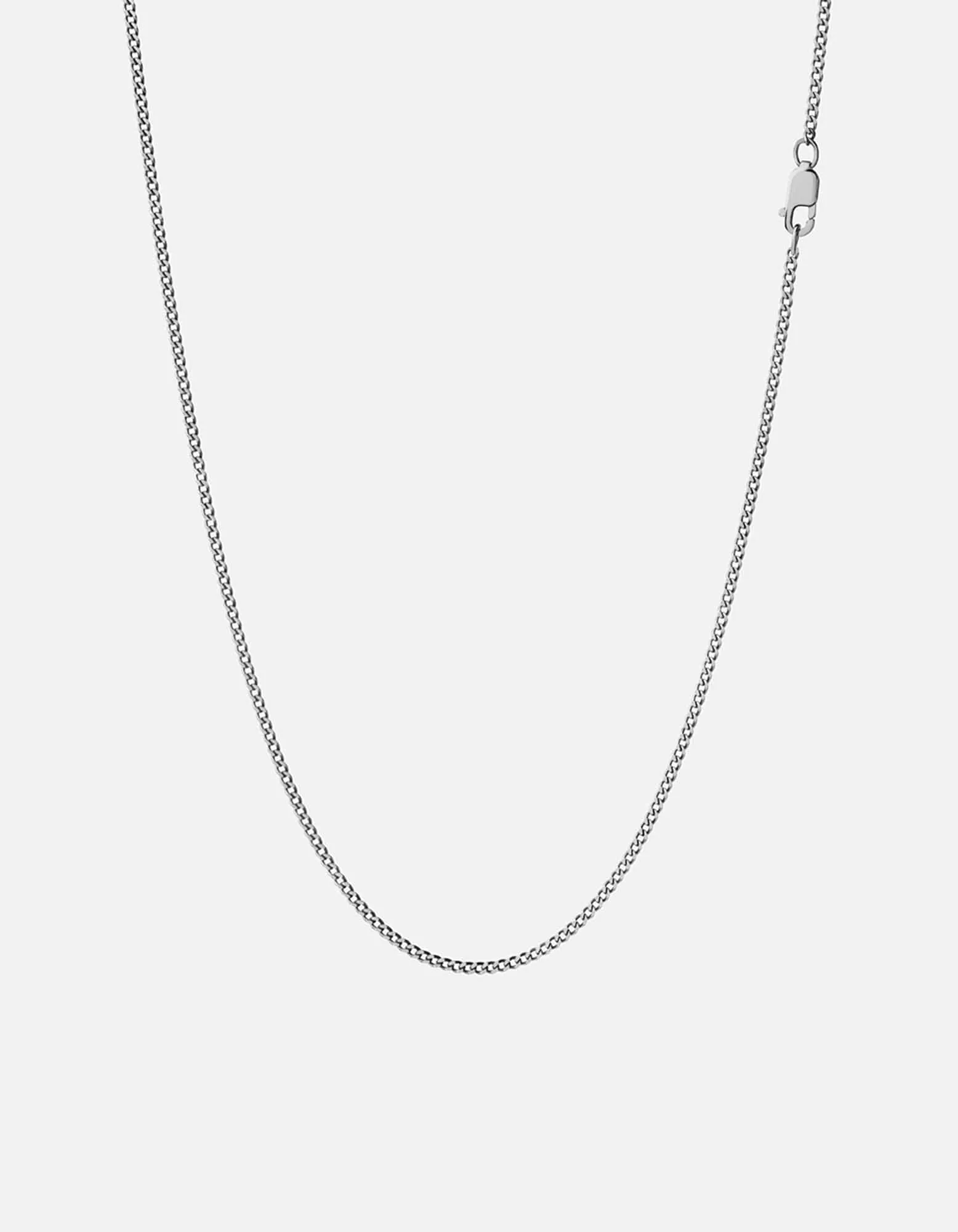 1.3mm Cuban Chain Necklace, Sterling Silver