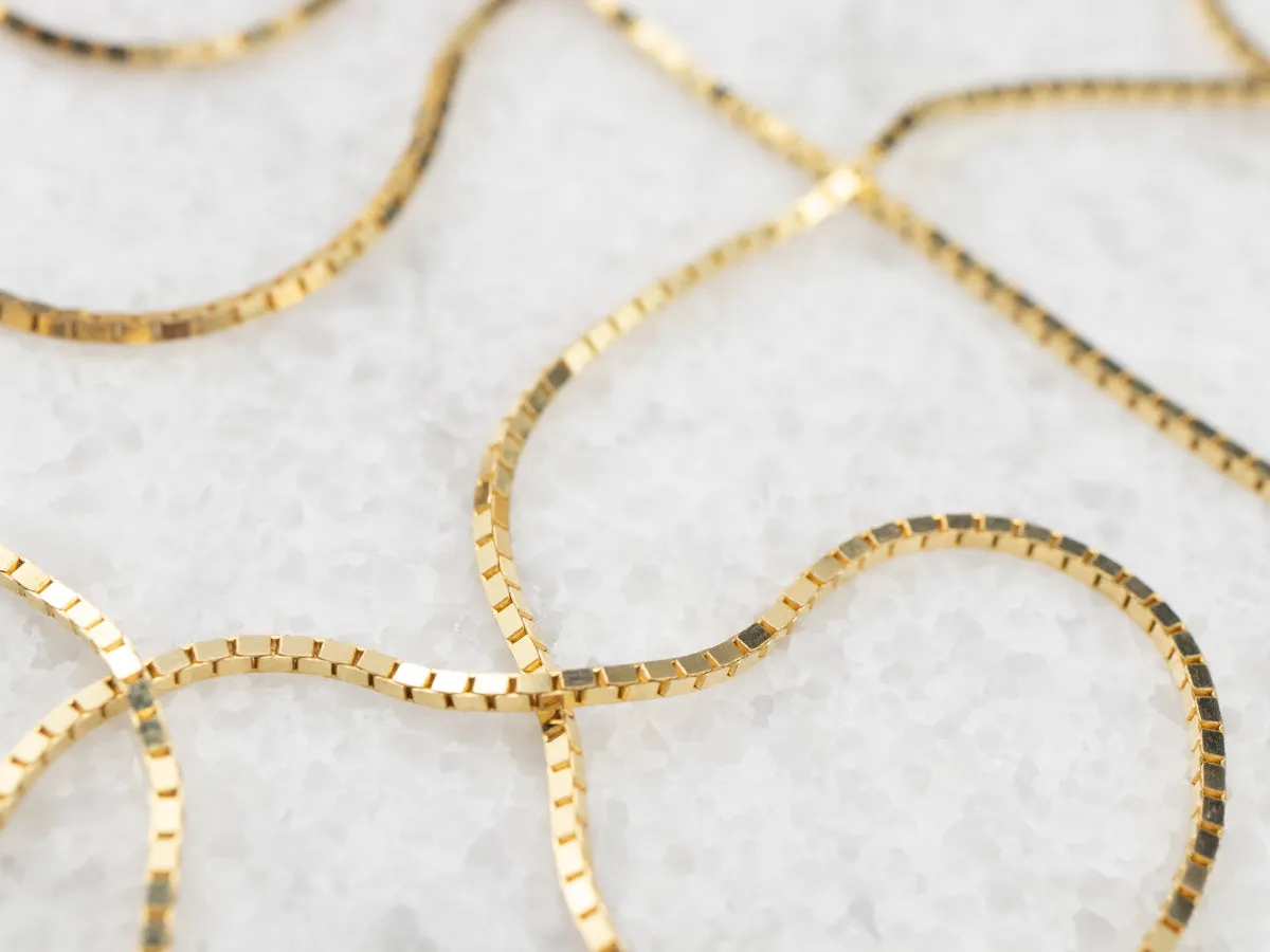 14K Gold Box Chain Necklace