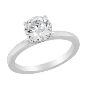 1.60 CARAT ROUND LAB GROWN DIAMOND ENGAGEMENT RING WITH HIDDEN HALO