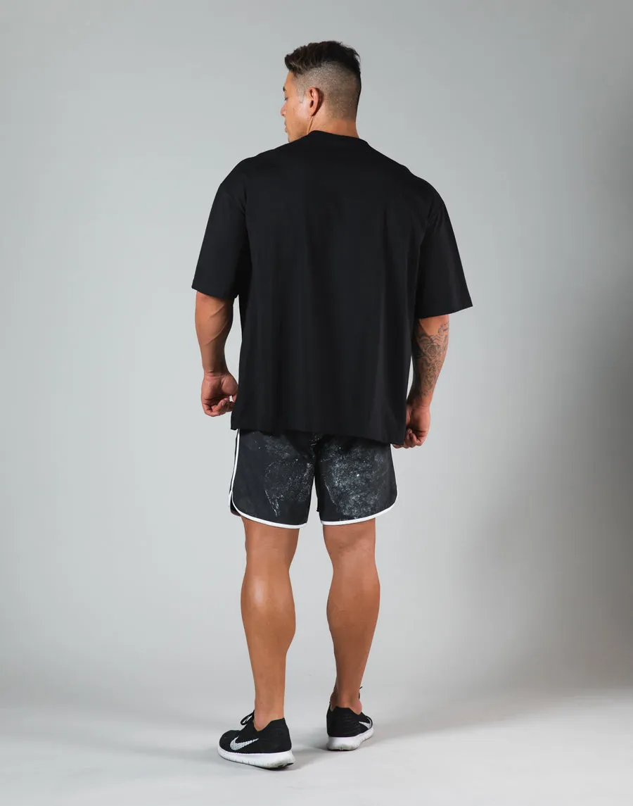 2Way Stone Patch Big T-Shirt "Wide Body" - Black