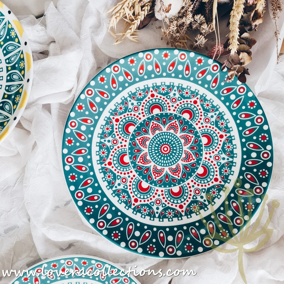 *50% OFF CLEARANCE PROMO* Mandala Colorful Salad & Dinner Plates