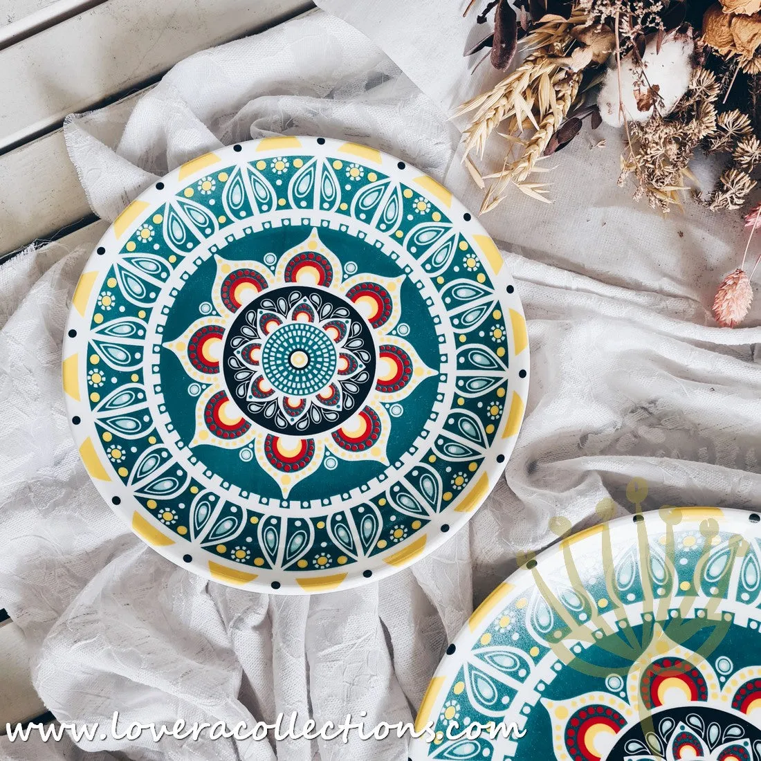 *50% OFF CLEARANCE PROMO* Mandala Colorful Salad & Dinner Plates