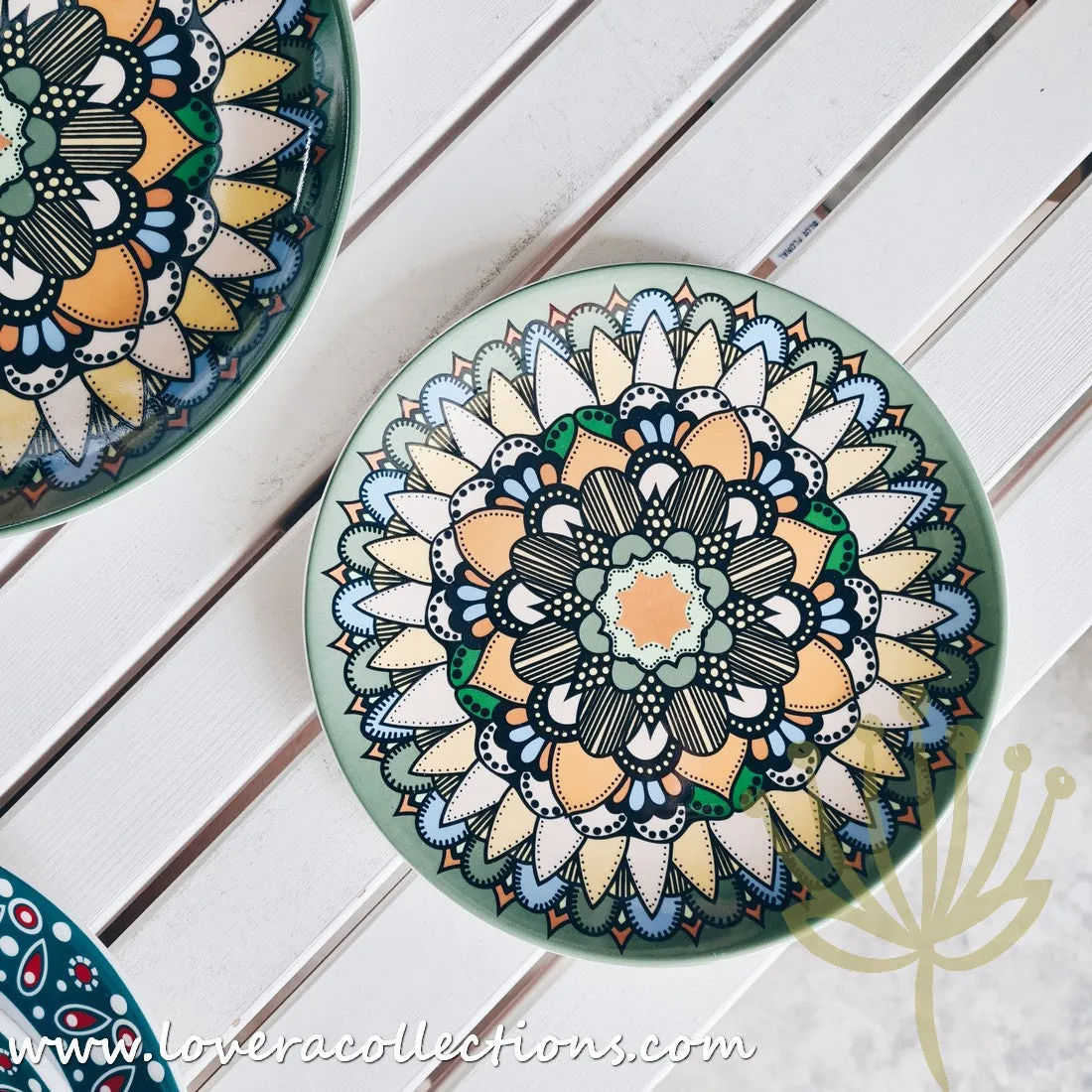 *50% OFF CLEARANCE PROMO* Mandala Colorful Salad & Dinner Plates