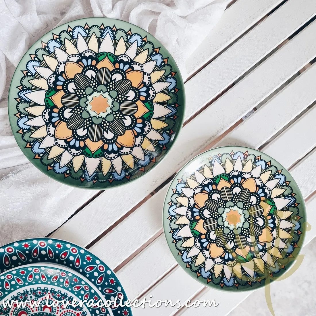 *50% OFF CLEARANCE PROMO* Mandala Colorful Salad & Dinner Plates