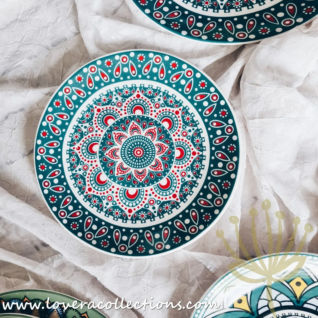 *50% OFF CLEARANCE PROMO* Mandala Colorful Salad & Dinner Plates