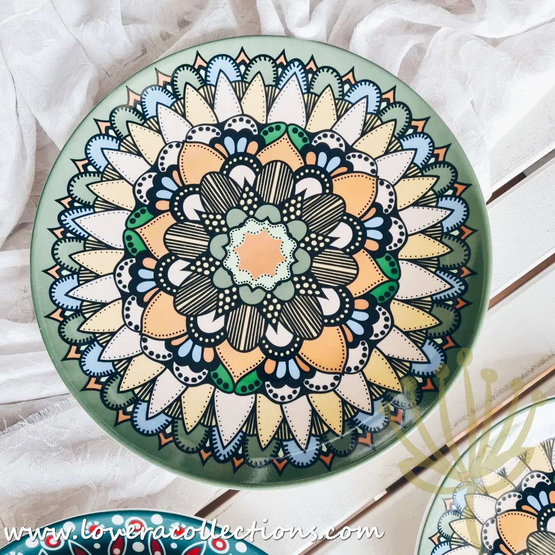 *50% OFF CLEARANCE PROMO* Mandala Colorful Salad & Dinner Plates