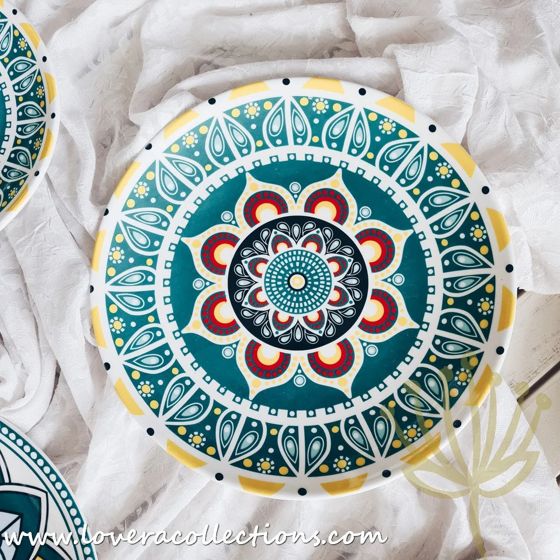 *50% OFF CLEARANCE PROMO* Mandala Colorful Salad & Dinner Plates