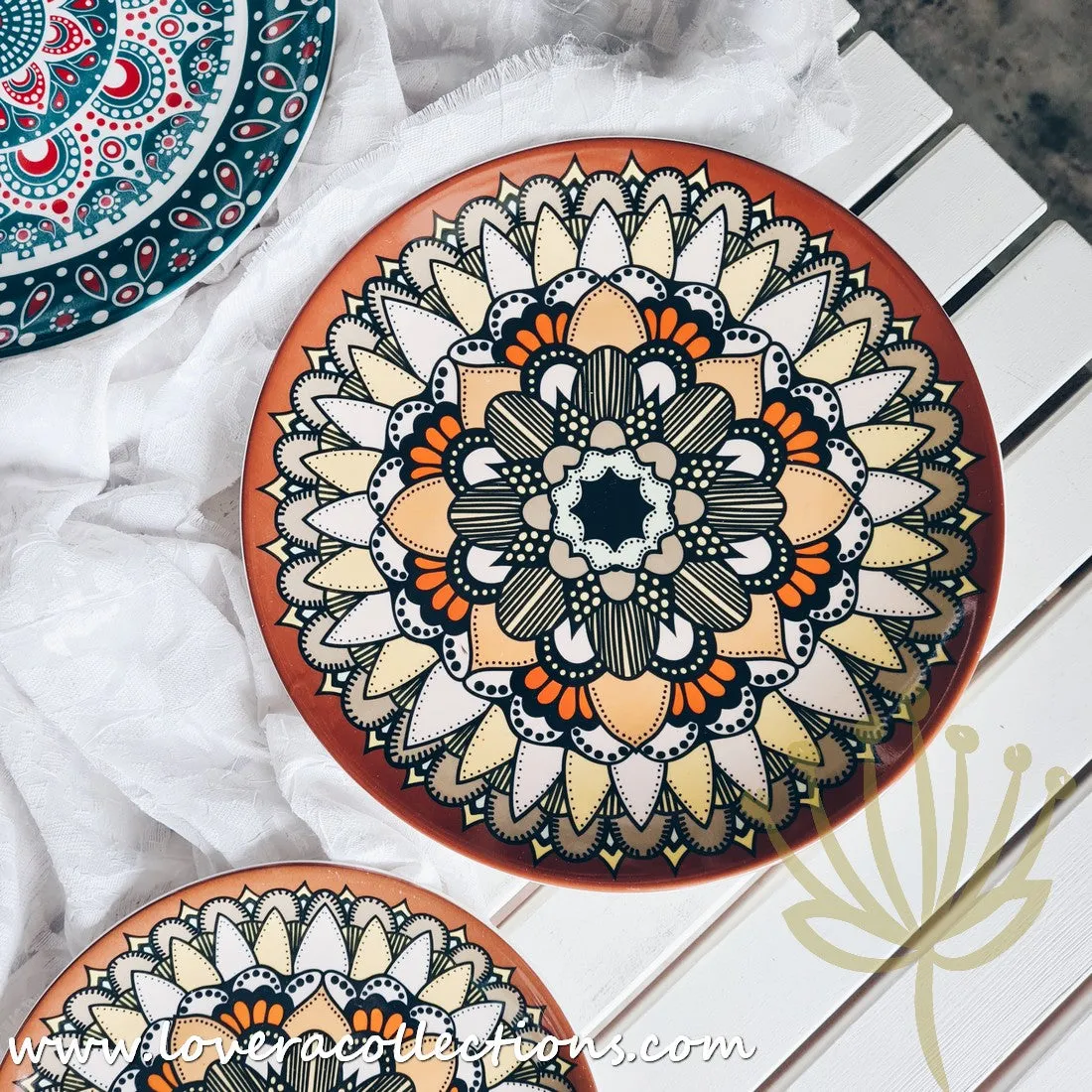 *50% OFF CLEARANCE PROMO* Mandala Colorful Salad & Dinner Plates