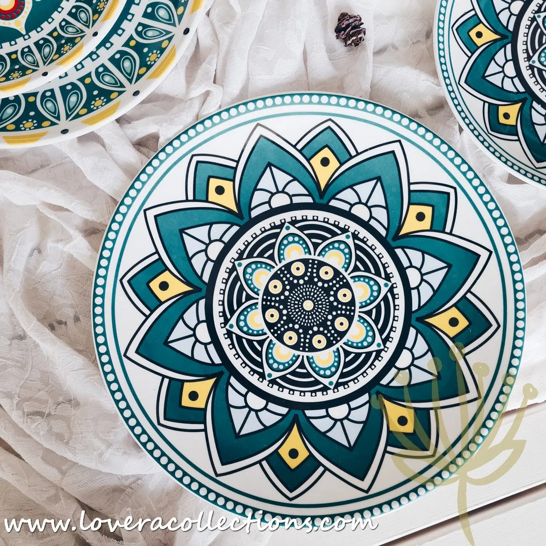 *50% OFF CLEARANCE PROMO* Mandala Colorful Salad & Dinner Plates