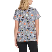 618 Spooky Animal Fun Printed V-Neck Top