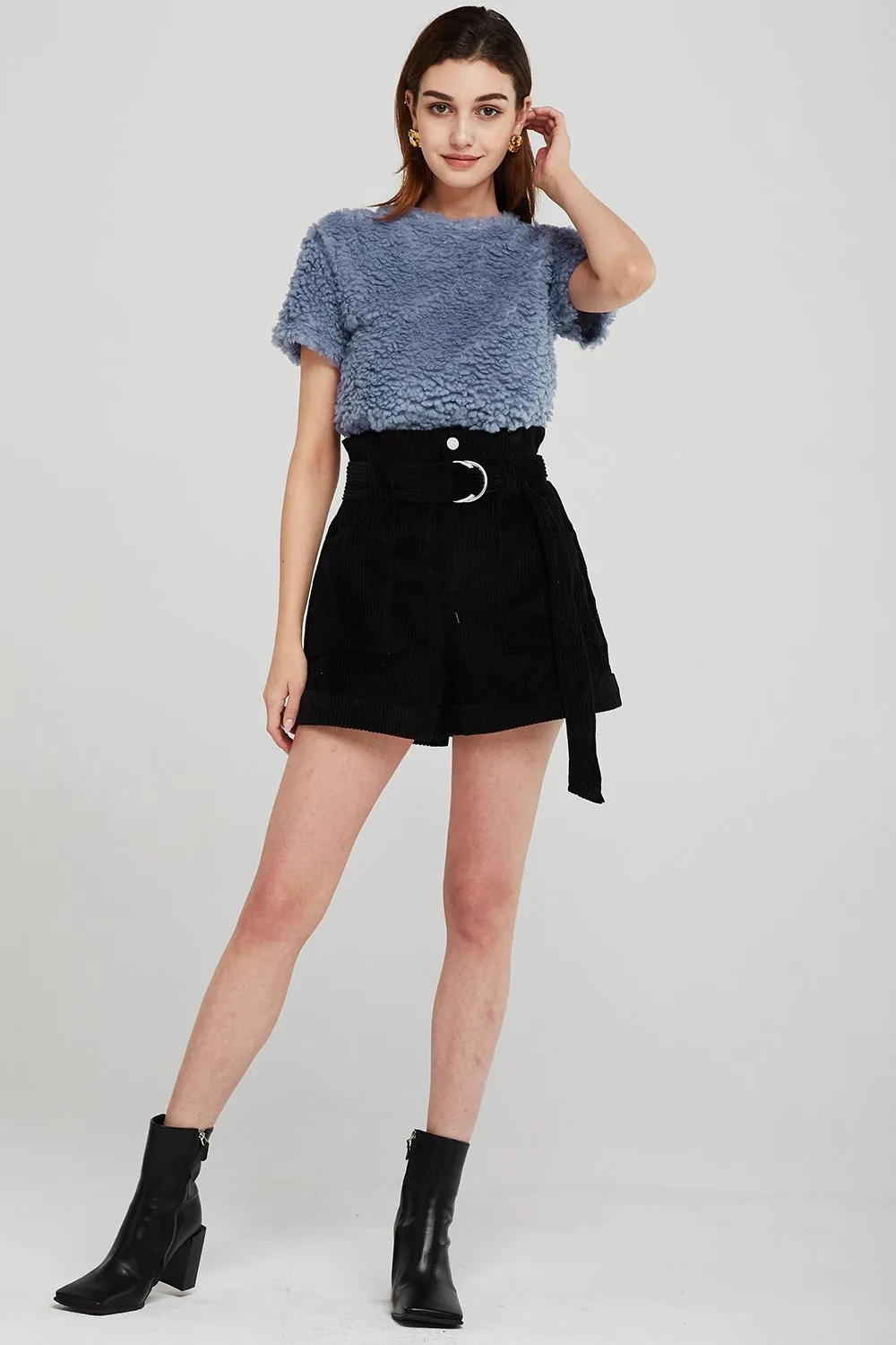 Adeline Cropped Borg Top