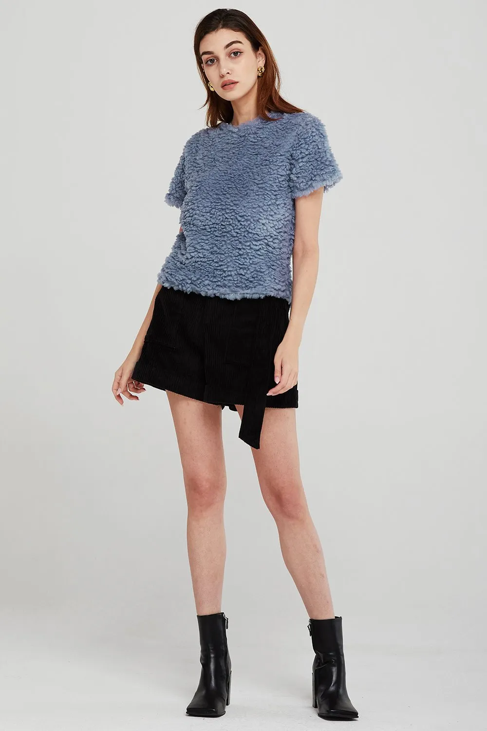 Adeline Cropped Borg Top