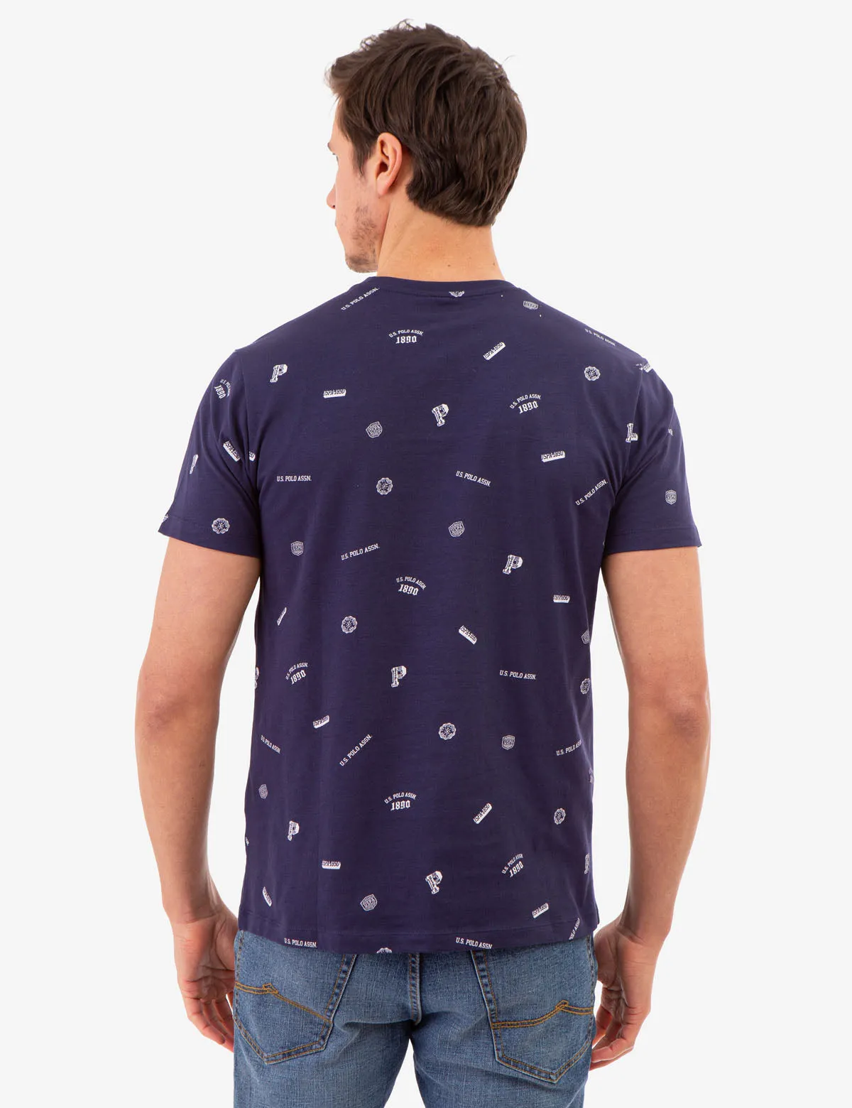 ALLOVER USPA PRINT T-SHIRT WITH CHEST POCKET