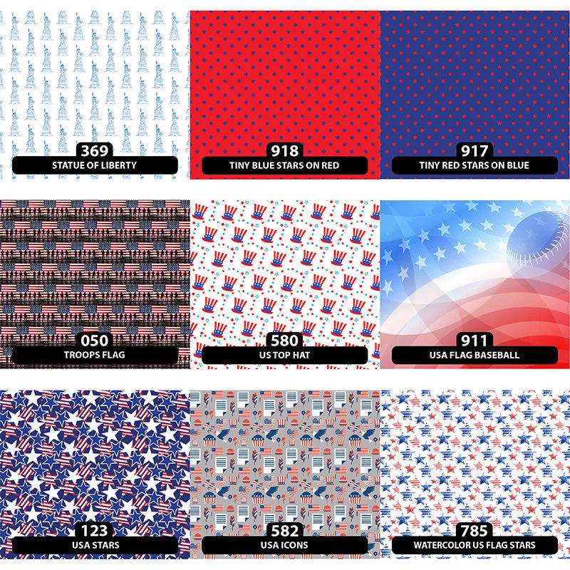 American Themed Puff Patterned HTV (12" x 12")