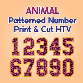 Animal Patterned Number Print and Cut HTV