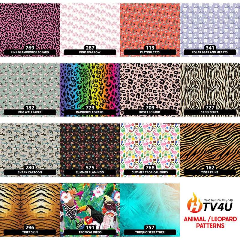 Animal Puff Patterned HTV (12" x 12")