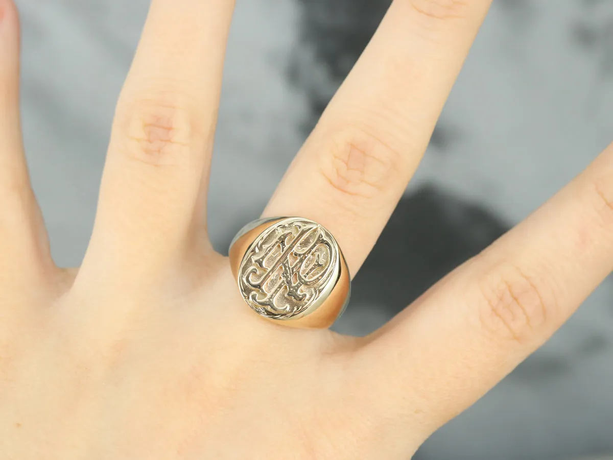 Antique Monogrammed "INP" Signet Ring