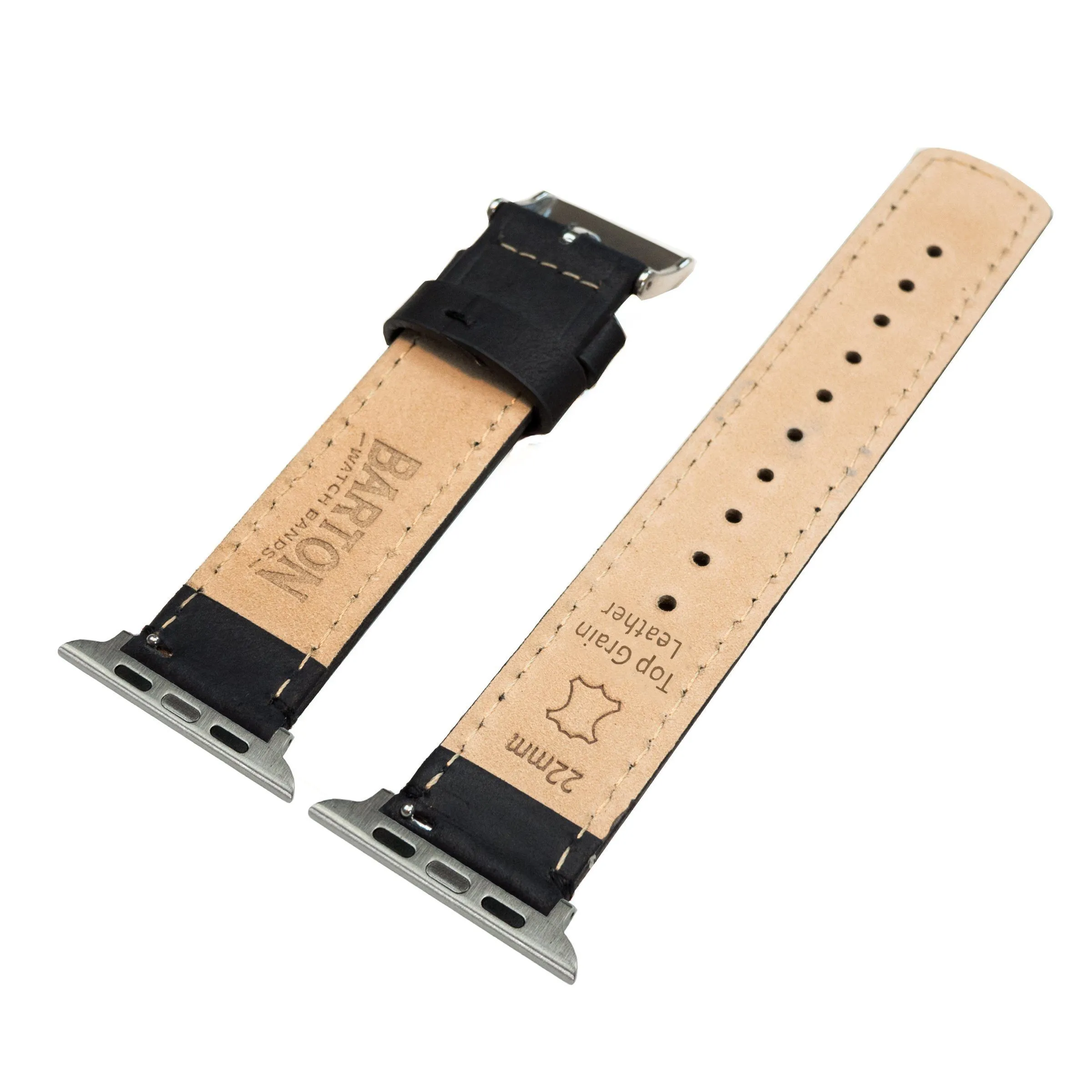 Apple Black Leather Stitching Watch Band