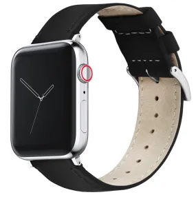 Apple Black Leather Stitching Watch Band