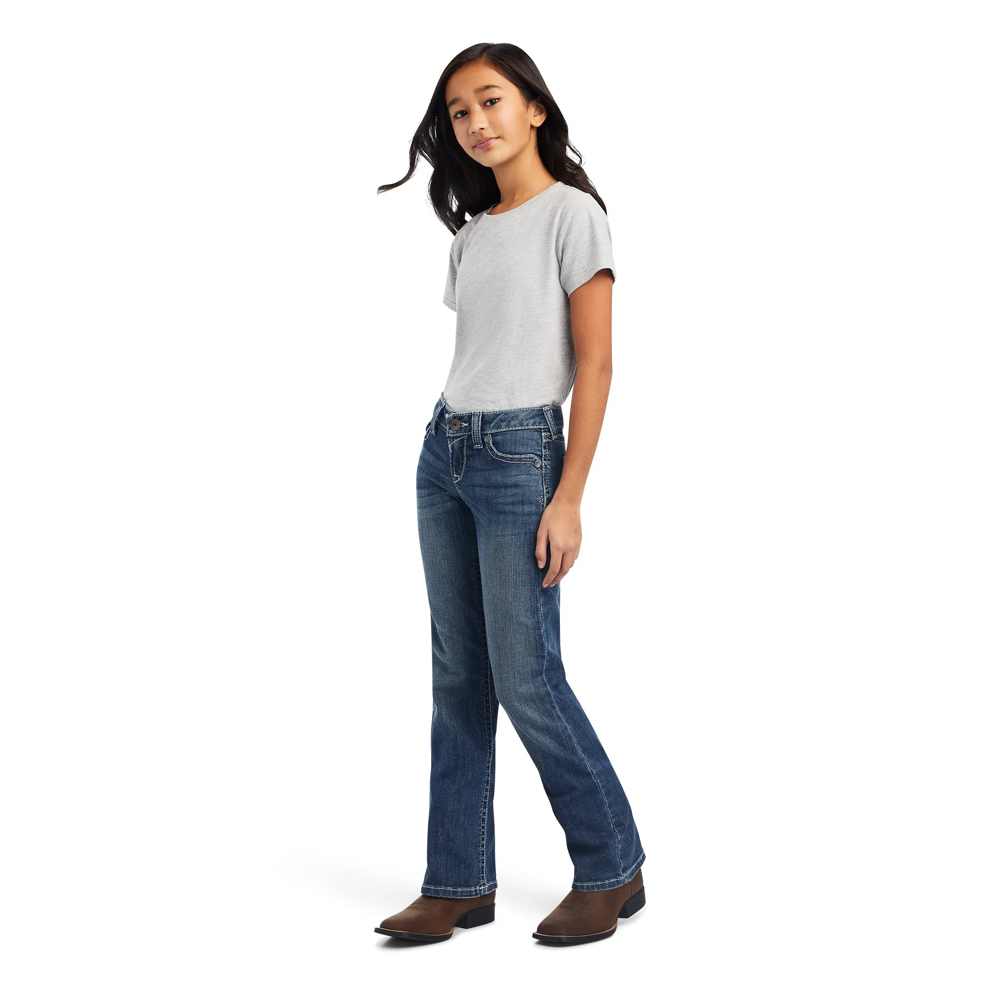 Ariat Girl's R.E.A.L™ Raquel Chill Blue Boot Cut Jeans 10041105