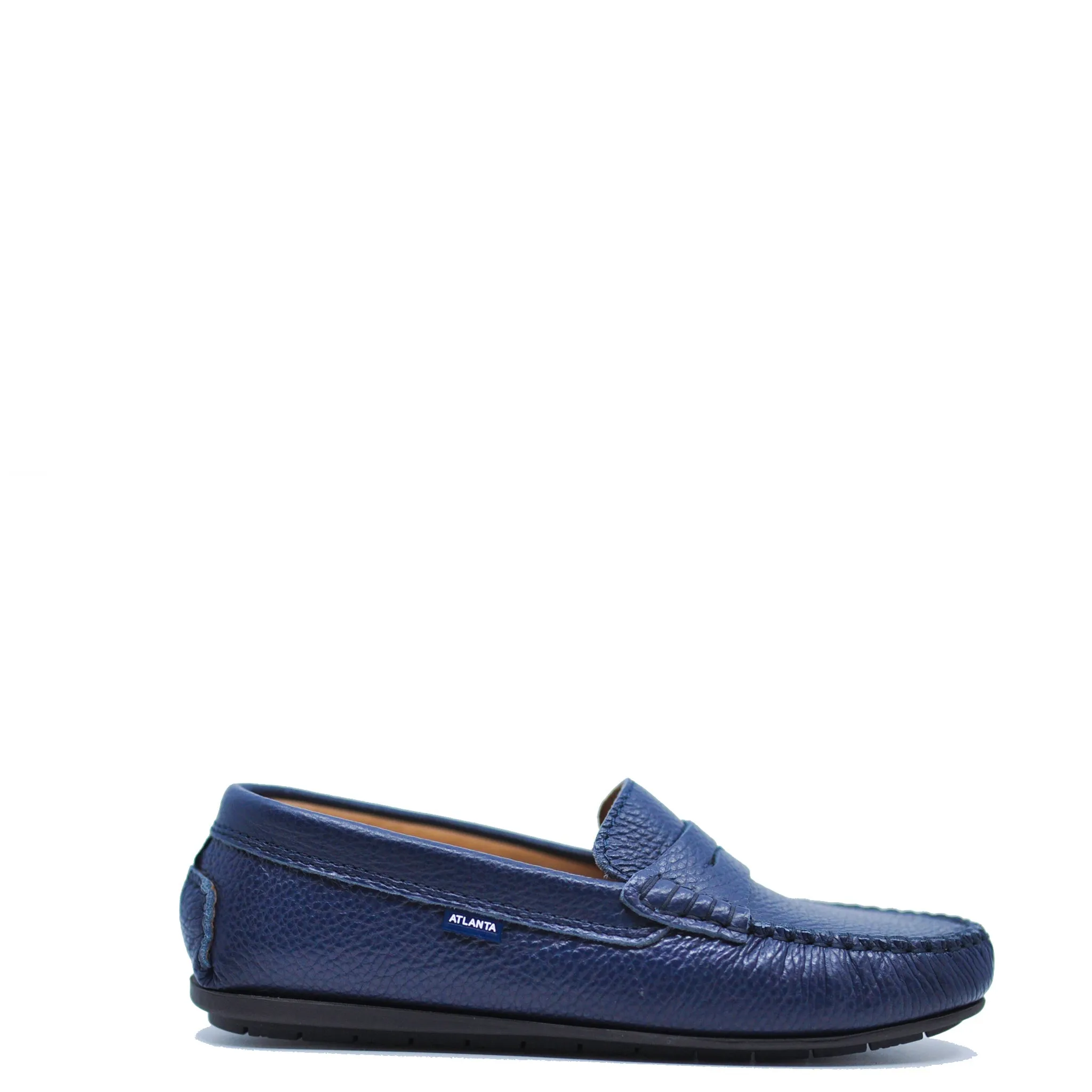 Atlanta Mocassin Navy Pebbled Penny Loafer