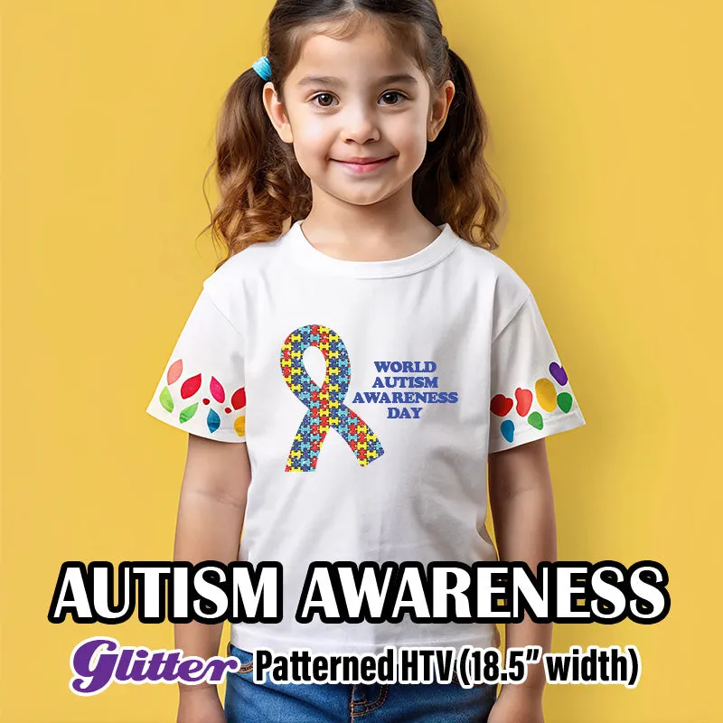 Autism Awareness Glitter Patterned HTV (18.5" x 12")