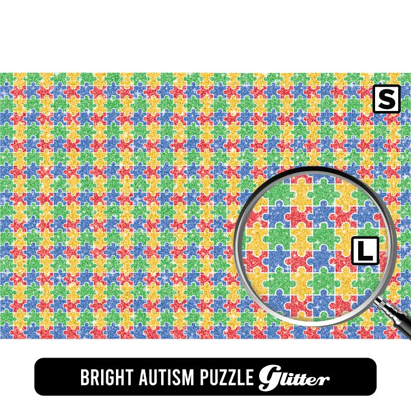 Autism Awareness Glitter Patterned HTV (18.5" x 12")