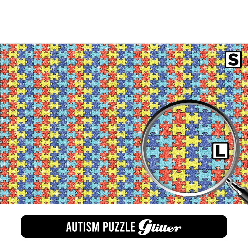 Autism Awareness Glitter Patterned HTV (18.5" x 12")