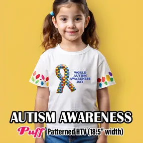 Autism Awareness Puff Patterned HTV (18.5" x 12")