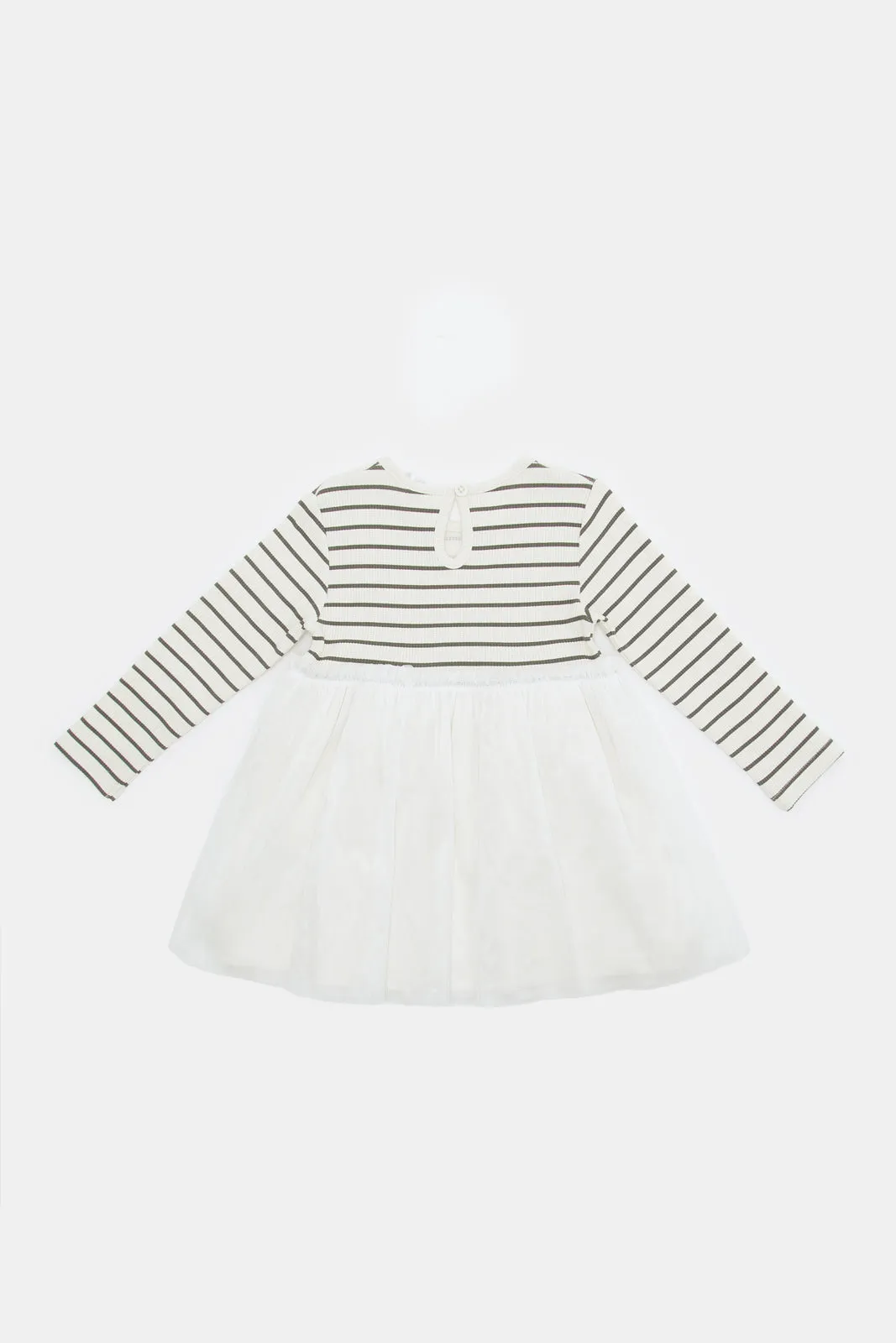 Babies Ivory Ribbed Dress