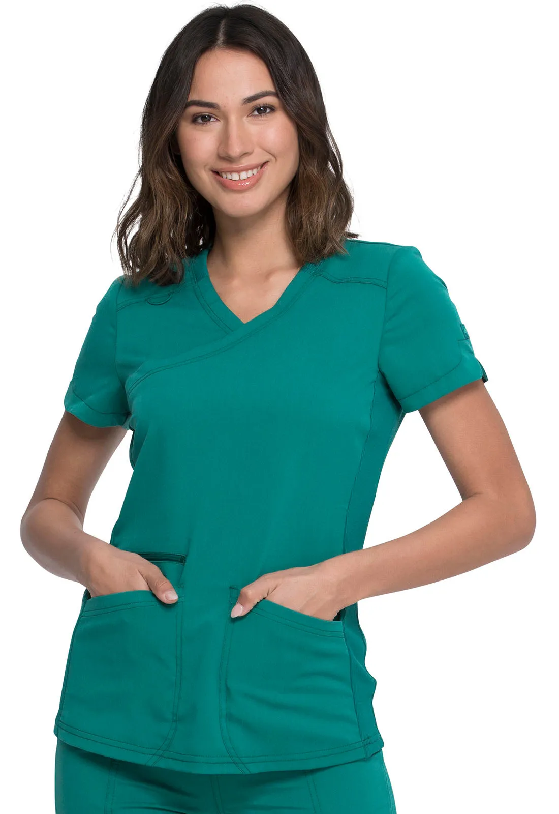 Balance - Women's Mock Wrap Solid Scrub Top