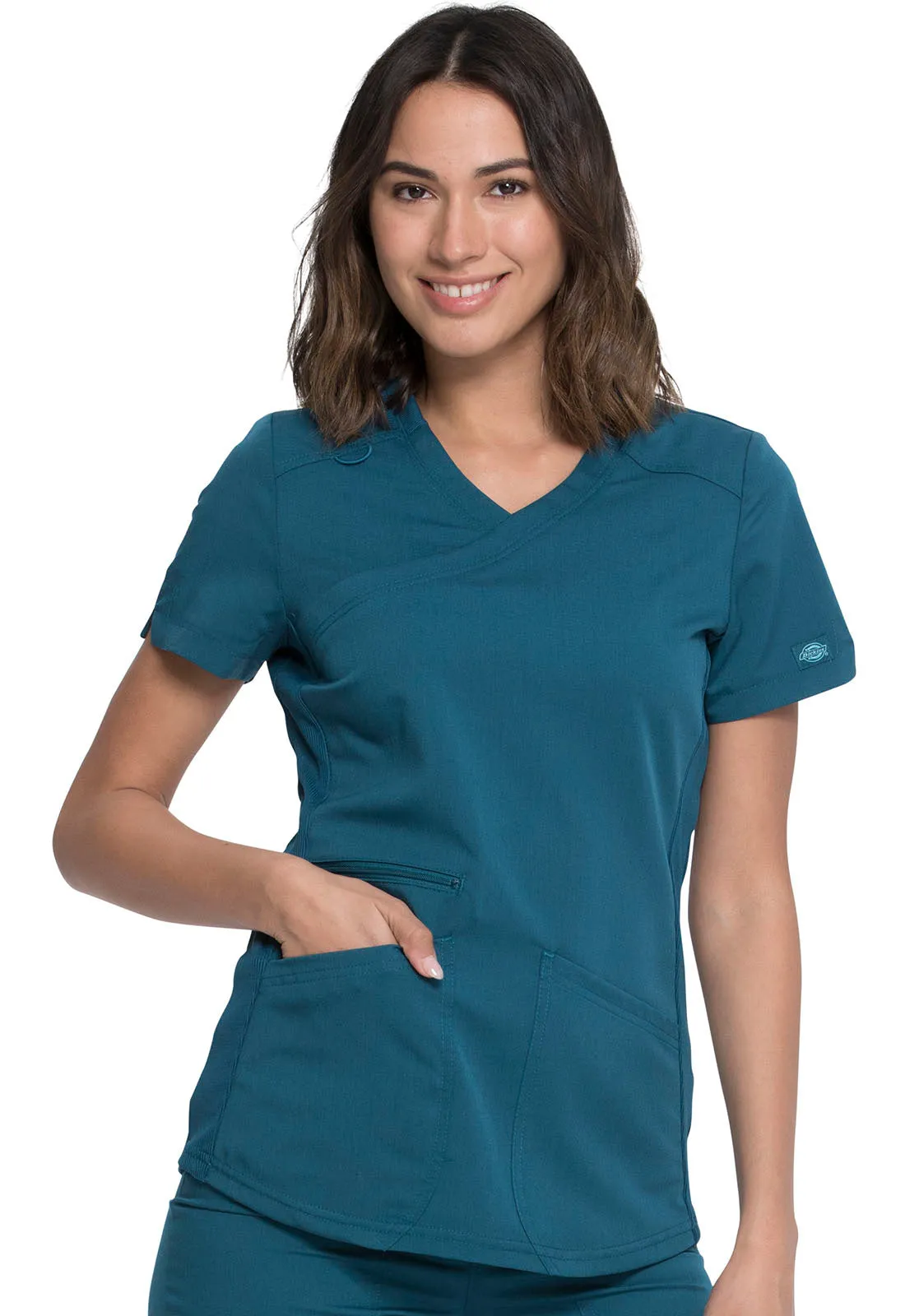 Balance - Women's Mock Wrap Solid Scrub Top