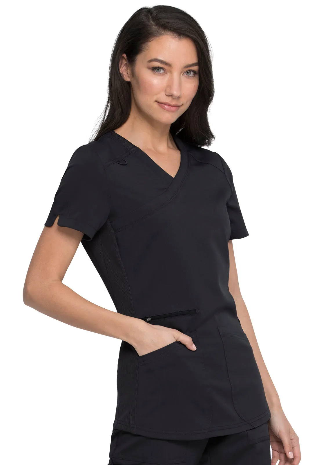 Balance - Women's Mock Wrap Solid Scrub Top