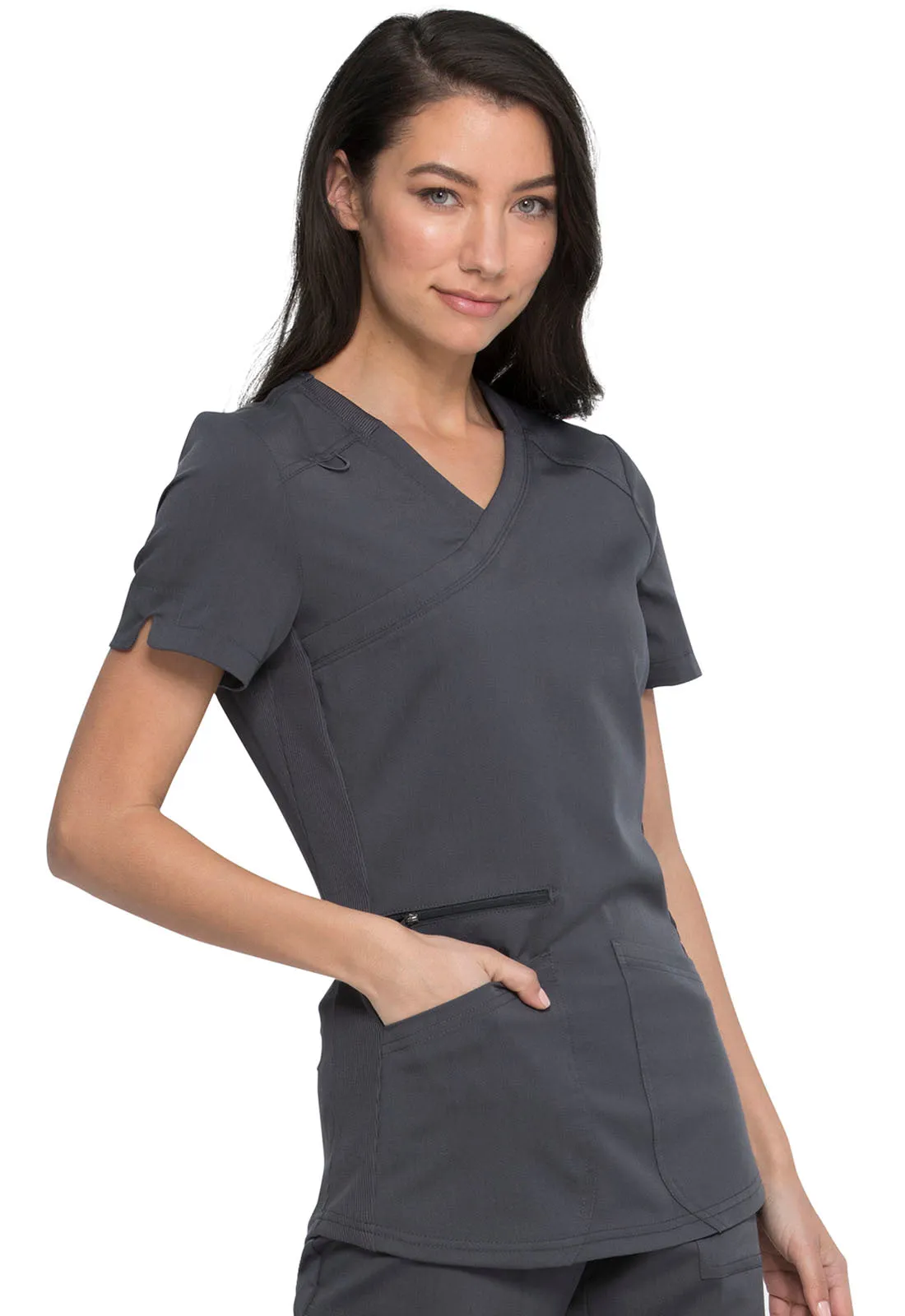 Balance - Women's Mock Wrap Solid Scrub Top