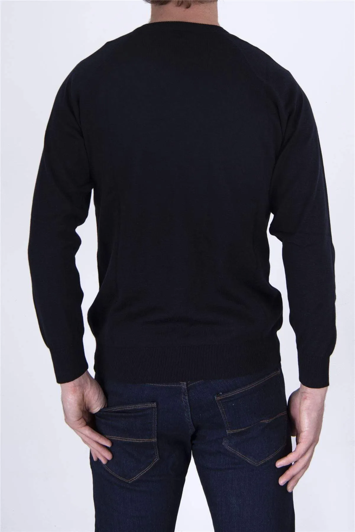 Balmoral Men V-Neck Long Sleeve Cotton Blend Jumper