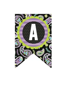 Banner Letters | Midnight Orchid Paisley | UPRINT | Schoolgirl Style