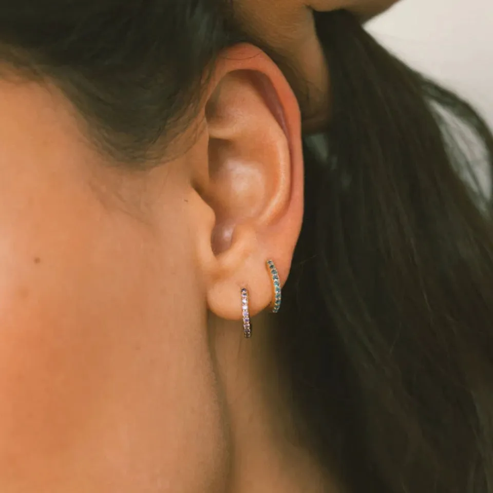 Birthstone Minimal Hoop Earrings