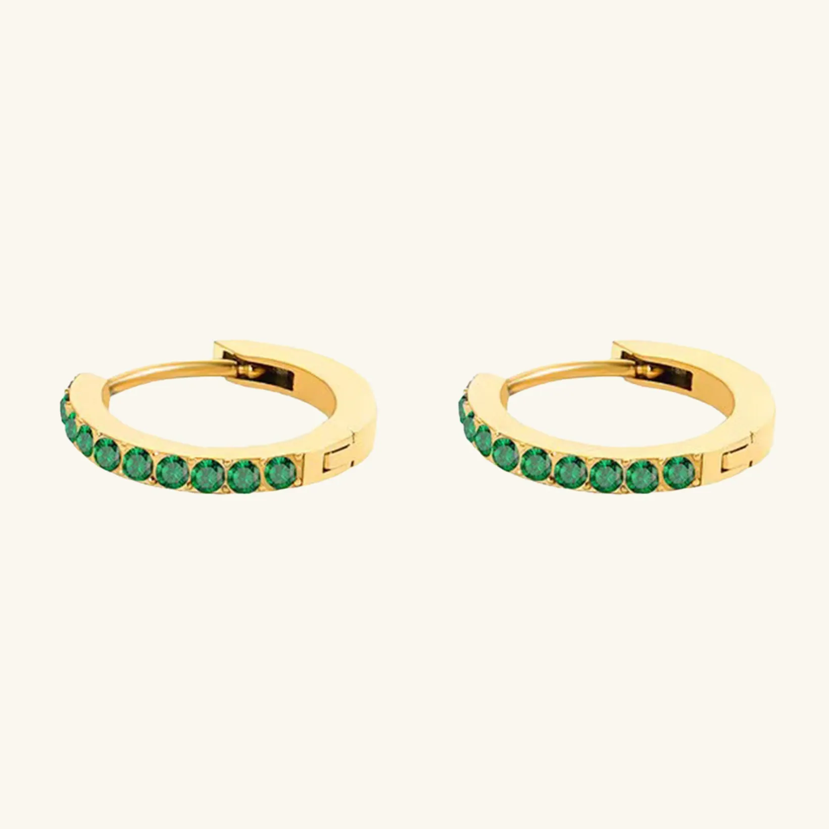 Birthstone Minimal Hoop Earrings