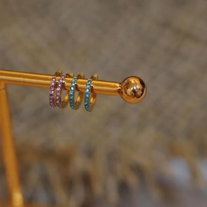 Birthstone Minimal Hoop Earrings