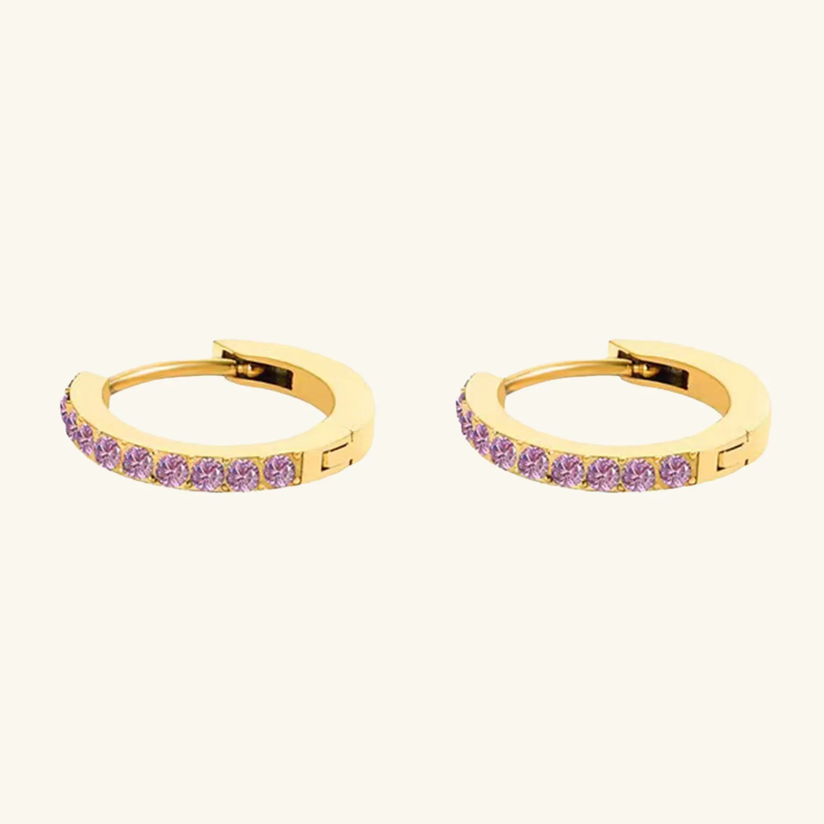 Birthstone Minimal Hoop Earrings