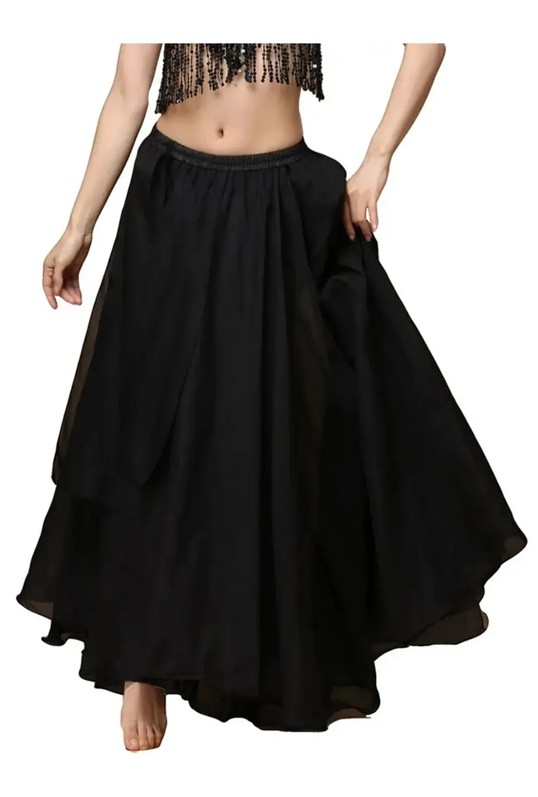 Black Maxi Split Skirt