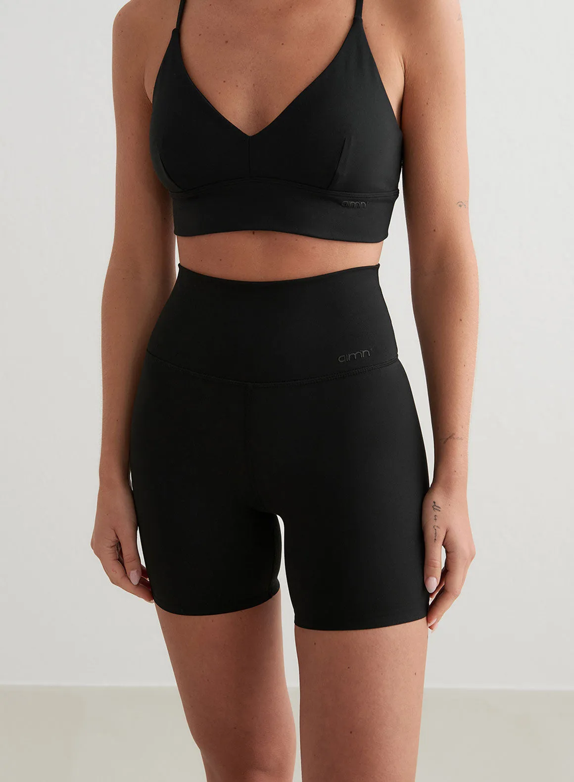 Black Sense Midi Biker Shorts