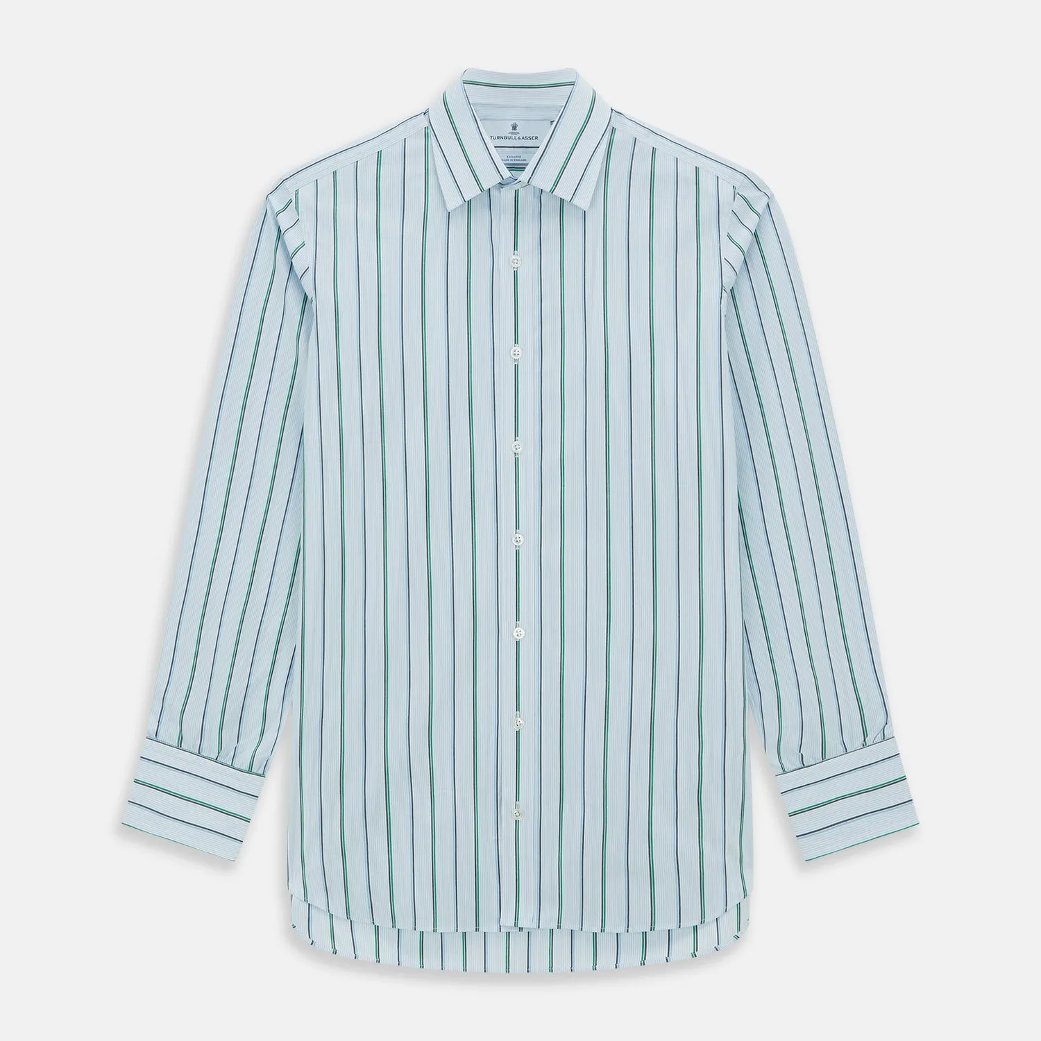 Blue and Green Shadow Stripe Mayfair Shirt