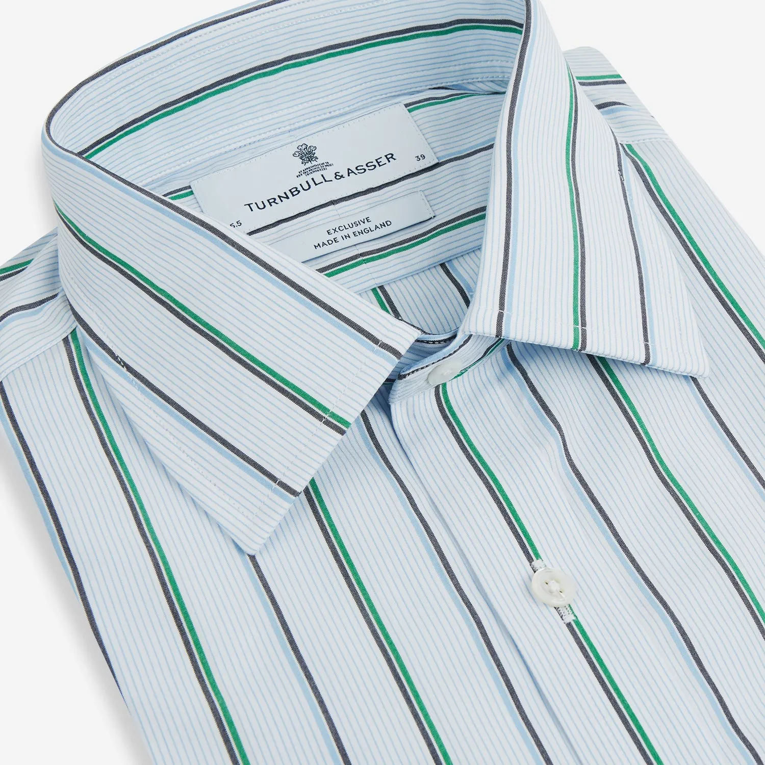 Blue and Green Shadow Stripe Mayfair Shirt