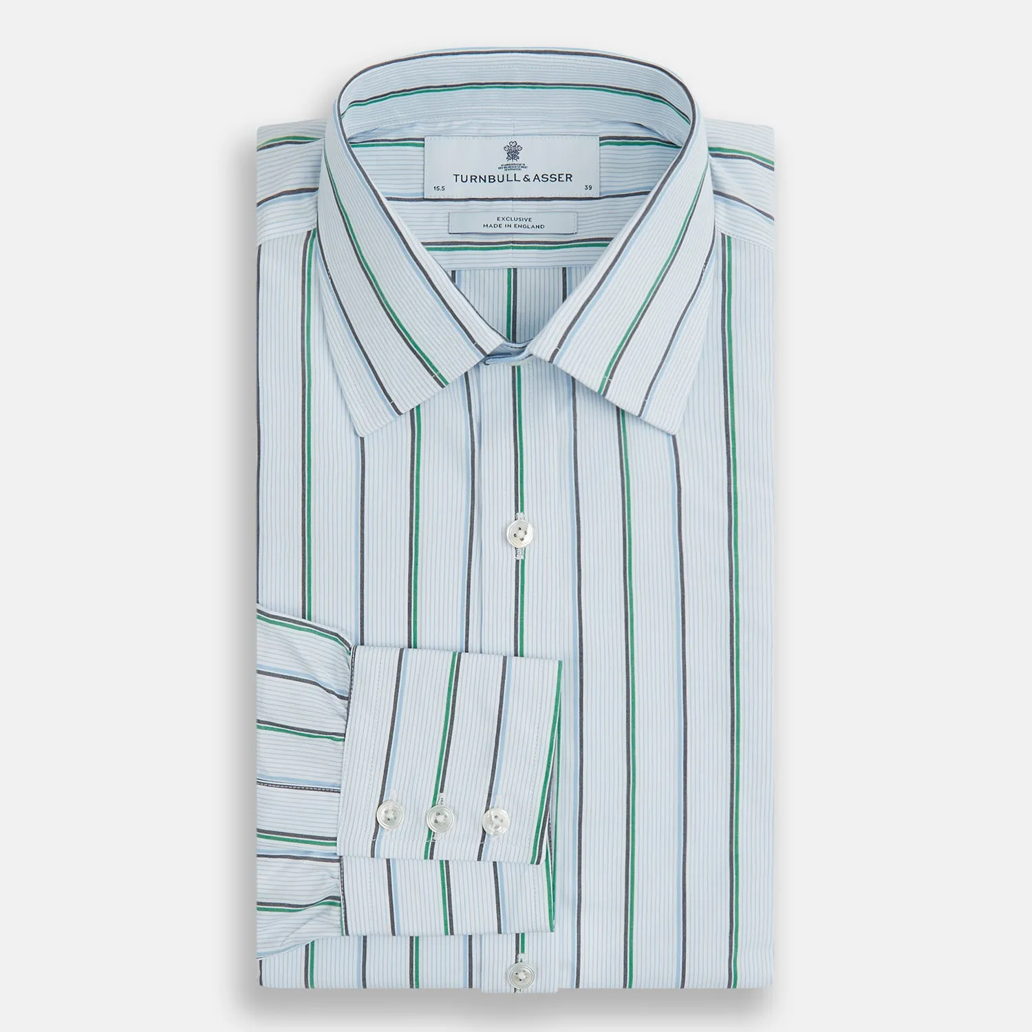 Blue and Green Shadow Stripe Mayfair Shirt