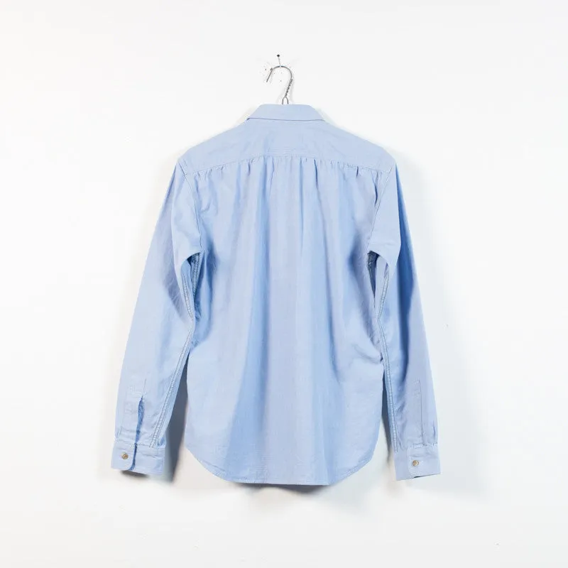 blue chambray tab collar shirt